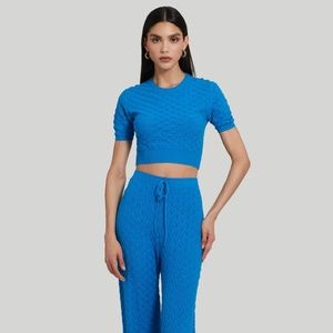 COPY - Amanda Uprichard EUCLID KNIT TOP & PANT SET - SKY